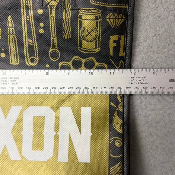 Dixxon Flannel Company Reusable Shopping Bag Black Gold 10 Year Anniversary - Picture 3 of 5